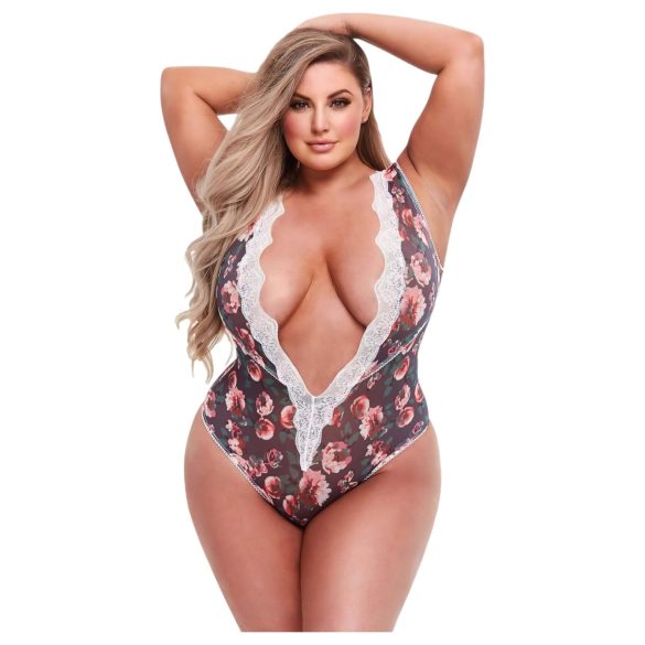 Baci - body plus size - kwiatowa koronka