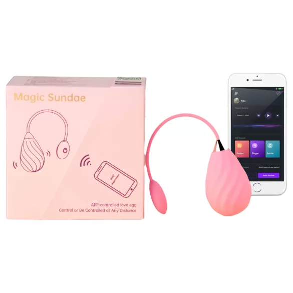 Magic Motion Sundae - wibrujące jajko akumulatorowe - różowe