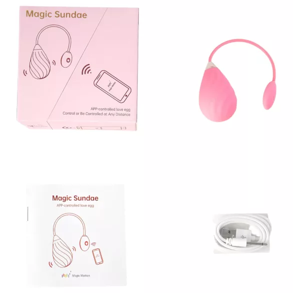 Magic Motion Sundae - wibrujące jajko akumulatorowe - różowe