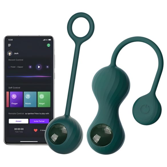 Magic Motion Crystal Duo - zestaw inteligentnych kul gejszy (zielony)