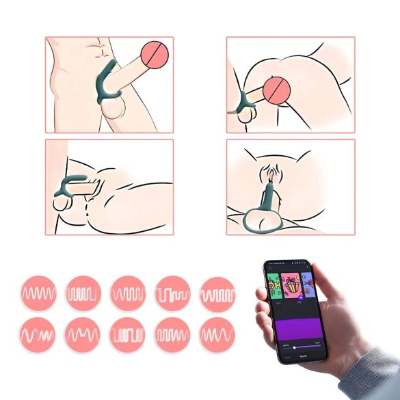 Magic Motion Rise - inteligentny, ładowany pierścień wibracyjny na penisa (zielony)