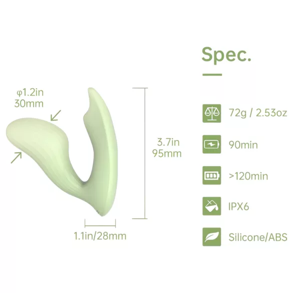 Magic Motion Umi - Wibrator 2w1 sterowany aplikacją (zielony)